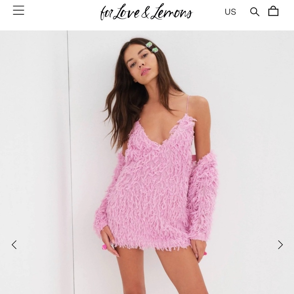 FOR LOVE & LEMONS PINK KAMARA MINI DRESS